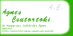 agnes csutortoki business card